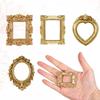 12 Stück Vintage Mini Foto Miniatur Bild Oval Rechteck Herz Rahmen DIY Rahmen Goldener Kleiner Display Rahmen