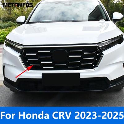 Front Center Grille Racing Grill Cover Trim Molding For Honda CR-V CRV  2024 2025 Stainless Steel Accessories Car Styling
