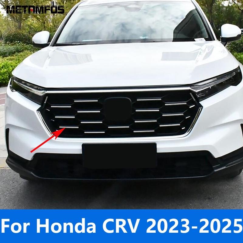 Front Center Grille Racing Grill Cover Trim Molding For Honda CR-V CRV  2024 2025 Stainless Steel Accessories Car Styling