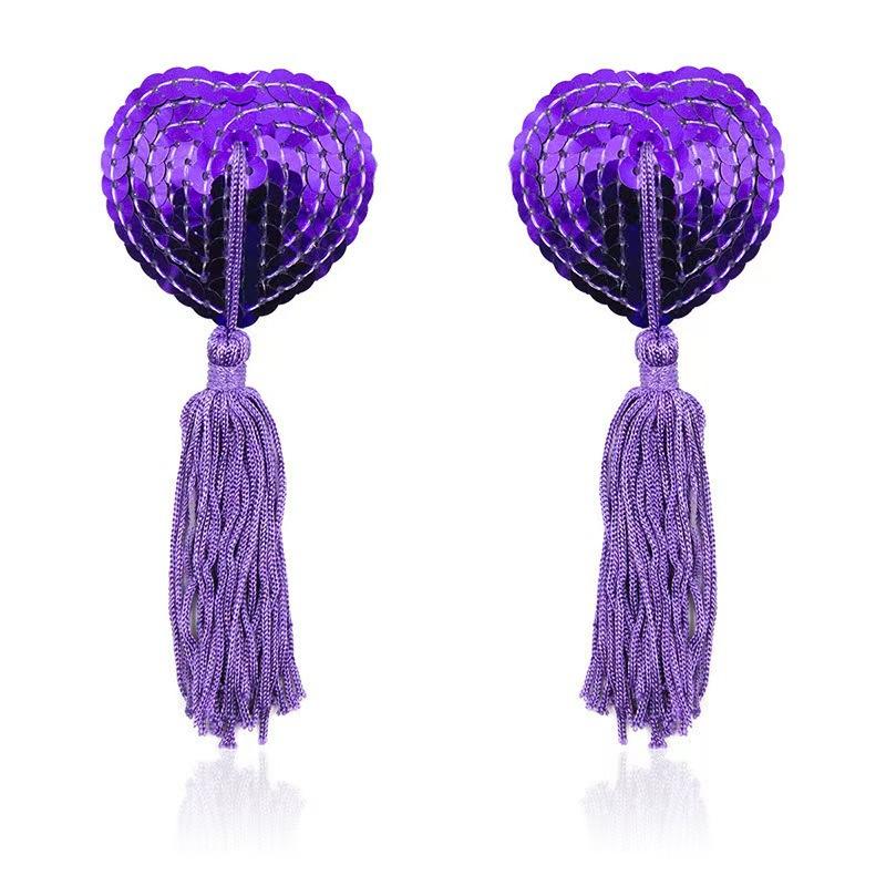 Sexy underwear accessories heart-shaped silicone chest sticker fringed heart-shaped sequin milk sticker blood drop lace nipple sticker