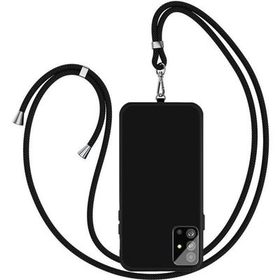 М'який захисний чохол - PROSHOP - для Samsung Galaxy S20 Plus - Чорний - Протиковзкий - Універсальний ремінець на шию