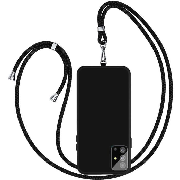 Coque de Protection Souple - PROSHOP - Samsung Galaxy S20 Plus - Noir - Antidérapante - Tour de Cou Universel