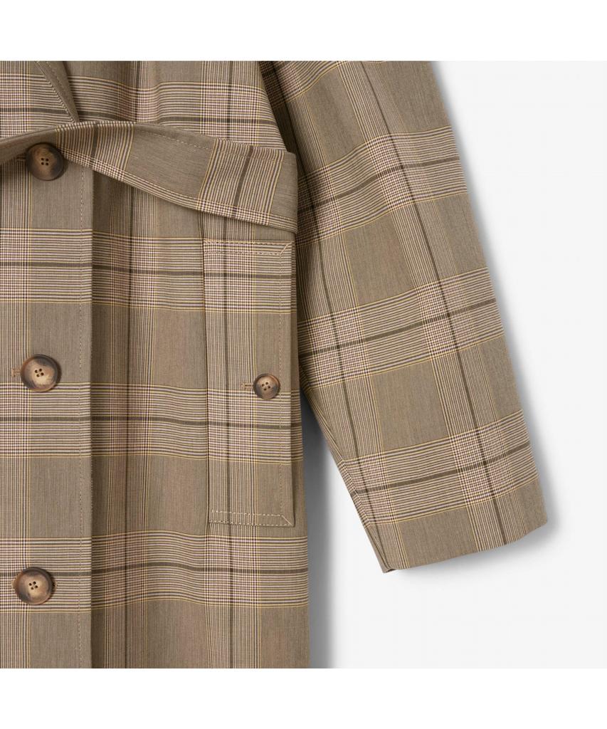 Lacoste Women'S Relaxed Fit Check Trench Coat Bf8410-55N Aim