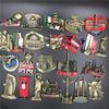 3D Metal Fridge Magnet: USA, England, Italy, Madrid, Dubai, Belgium, India, Israel - High-End Commemorative Collection