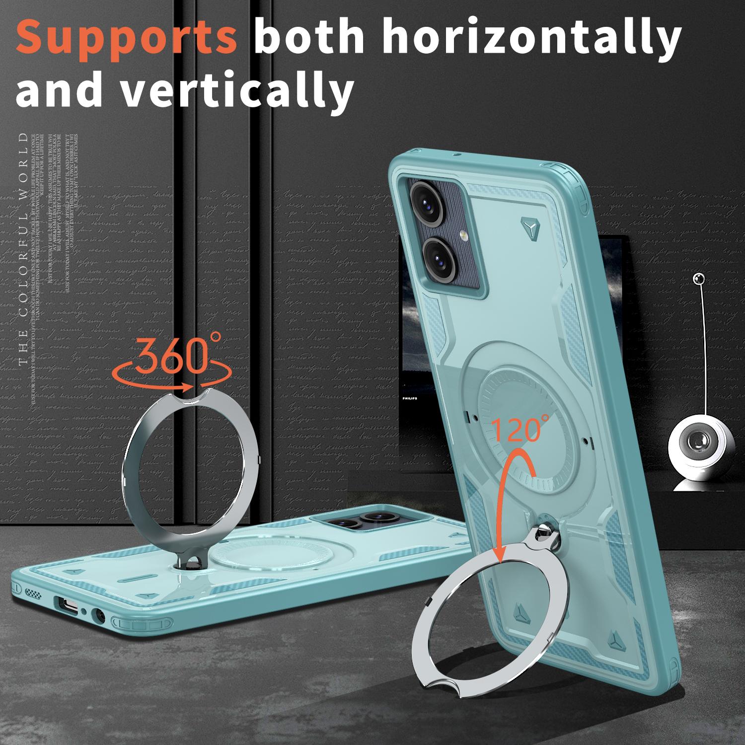 

For Samsung Galaxy A06 4G Case Compatible with MagSafe Military Protection PC+TPU Kickstand Phone Cover Black