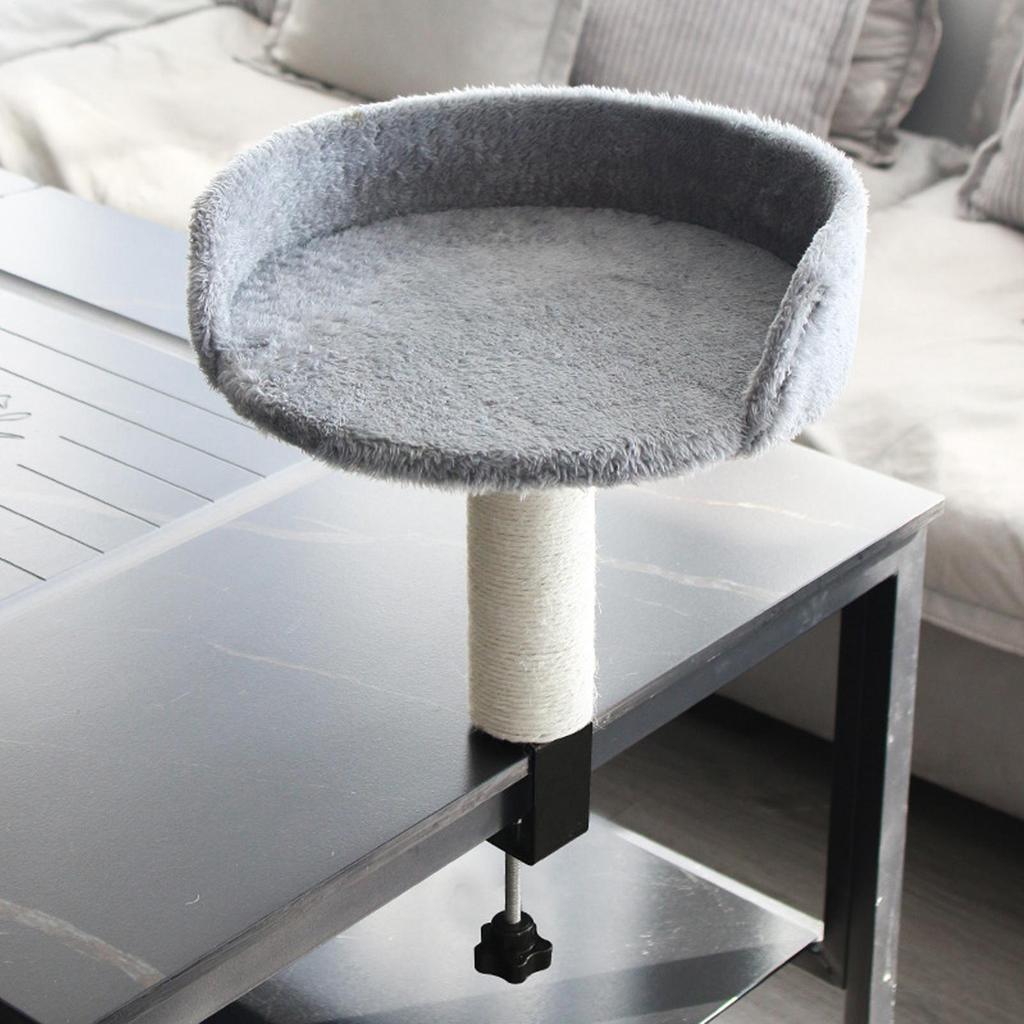 Desk Clamp Cat Bed with Soft Pad, Removable Pet Nest Attachment for Office & Home, Space-Saving Cat Hammock Perch