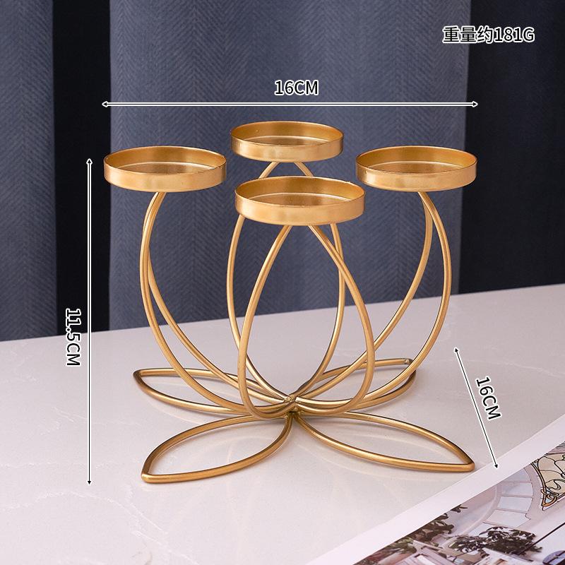Romantischer Retro-Stil Eisen Kerzenhalter Tischdekoration Ornament für Candlelight-Dinner Metall Requisiten
