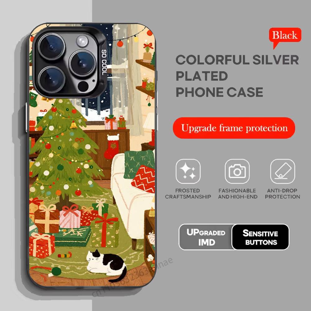 Cartoon Christmas Style Phone Case for iPhone 15 16 Pro Max Air SE 11 13 Pro 14 Plus 12 11Pro 15Pro Max 16e Cover