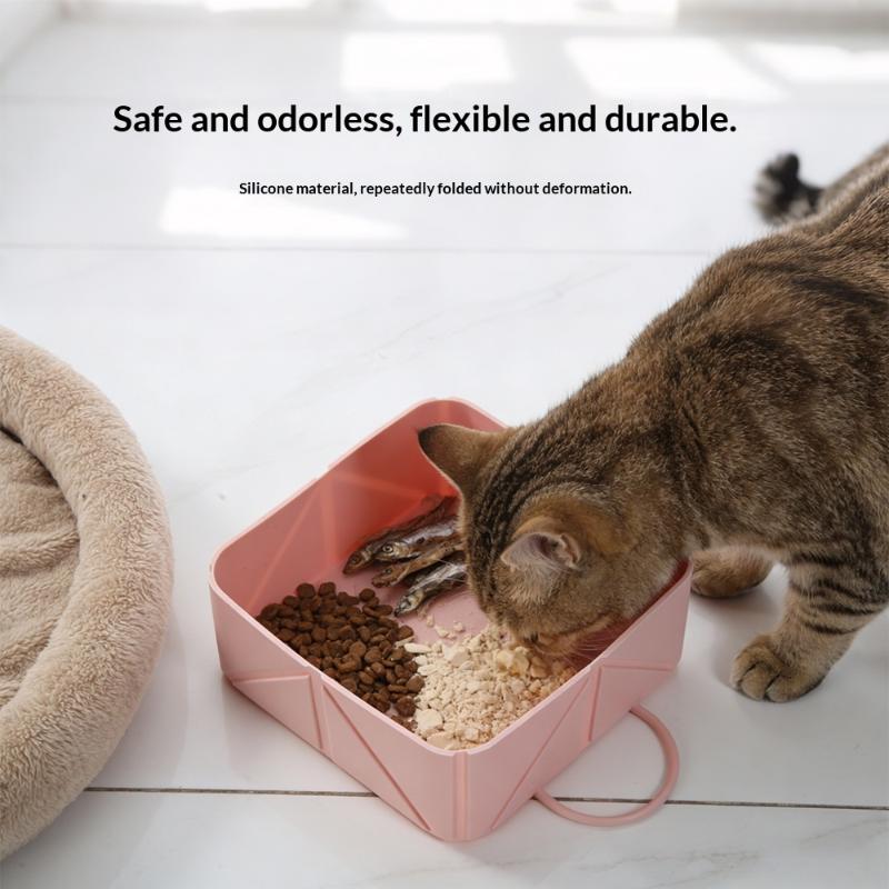 Silicone Collapsible Pet Food Water Bowl Lightweight Portable Feeder for Dogs Cats Daily Walking Camping Travel