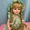 BZDOLL 55 CM 22 Inch Full Soft Vinyl Reborn Baby Long Hair Girl Doll Toy Lifelike Realistic Princess Toddler Beautiful Bebe