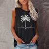 Seeyoushy Coconut Printing New Summer Fashion Harajuku Style  Crew-neck Women's T-shirt Sleeveless T-shirt Camisetas Blouse