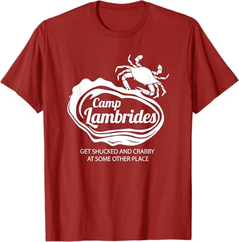 

Camp Lambrides White Lettering TShirt Humor Funny Crab Y2k Graphic Outfit Short Sleeve Blouses Novelty Gift Fashion Tee Tops S