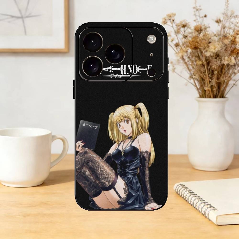 

M-Misa A-Amane Death Note Phone Case For iPhone 17,16,15,14,13,12,11 Plus,Pro Max,SE4Soft Silicone Black Cover iPhone11PROMAX