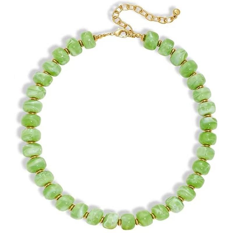 1 szt. Gruba Letnia Plażowa Biżuteria Statement Prezenty Boho Kolorowy Akrylowy Naszyjnik Choker z Koralików Dla Kobiet