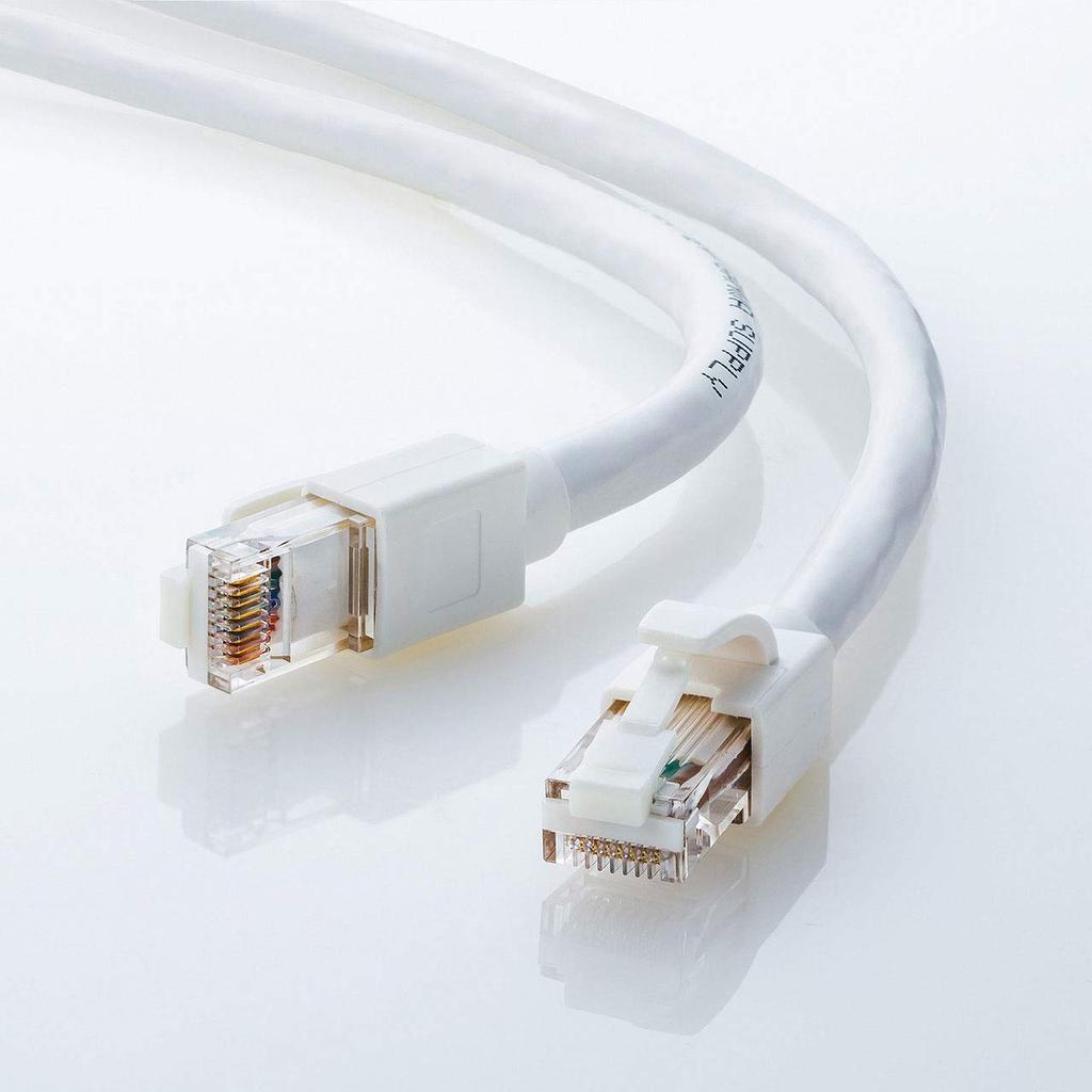 SANWA SUPPLY CAT6A LAN Cable RJ45 with (3m) 10Gbps/500MHz Anti-Slip Tabs, White, KB-T6ATS-03W