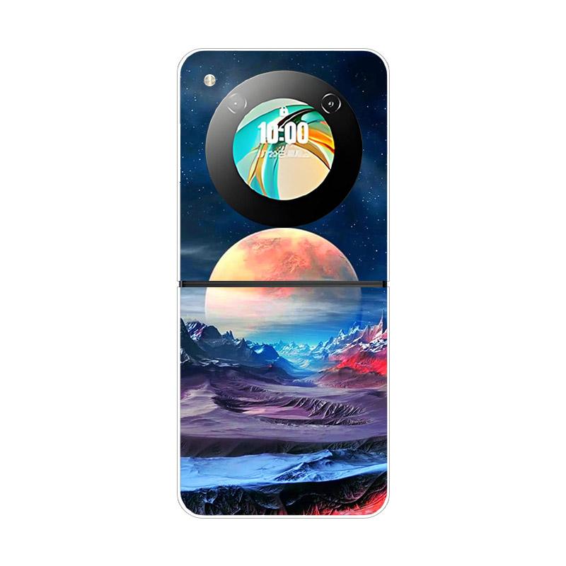 Etui na ZTE Nubia Flip NX724J Modne Malowane Przezroczyste Twarde PC Składane Na ZTE Libero Flip 5G A304ZT Przezroczyste Etui na Telefon Funda