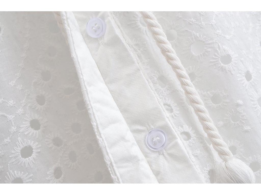 Rochie de primăvară 2025 pentru femei, stil european și american, largă, cu revere, cu curea, florală, ajurată