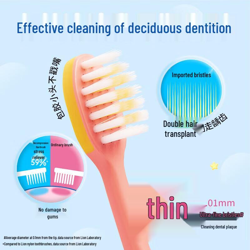 

Lion Kids Anti-Bacterial Ultra-Fine Toothbrush (3-Pack, Ages 2+)