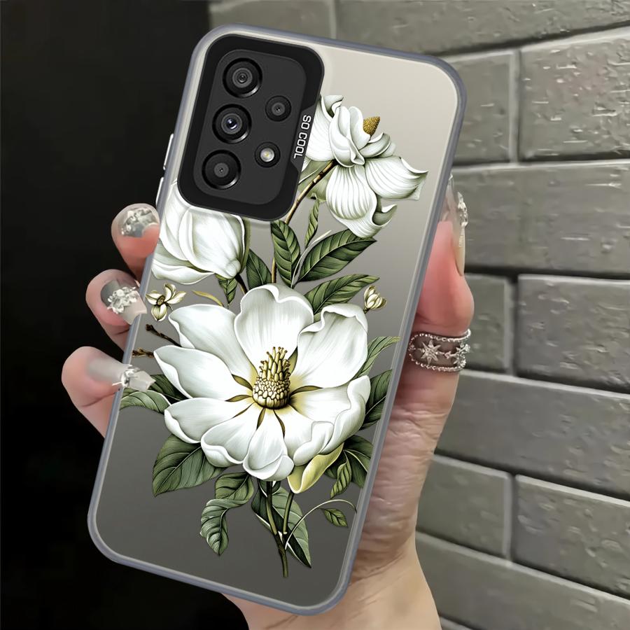 Phone Cover Case for Samsung Galaxy A35 A31 A24 A25 A26 A21s A23 A34 A17 A20s A13 A14 A12 A15 A16 Flowers Silicone