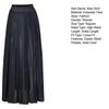 Women Maxi Skirt Elastic High Waist Pleated Golden Long Skirt Slimming Design Spring Summer Skirt Work Leisure Travel Wear