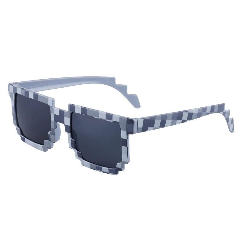 New Fashion Trend Sunglasses Mosaic Checkered Box Glasses Men'S And Women'S Funny Dance Party Black Eyeglasses