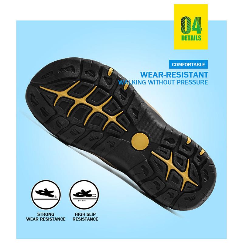 2025 Big Size 48 47 Cowhide Soft Soled Beach Shoes Outdoor Men's Casual Sandals Men Fashion Outdoor Hiking Shoes