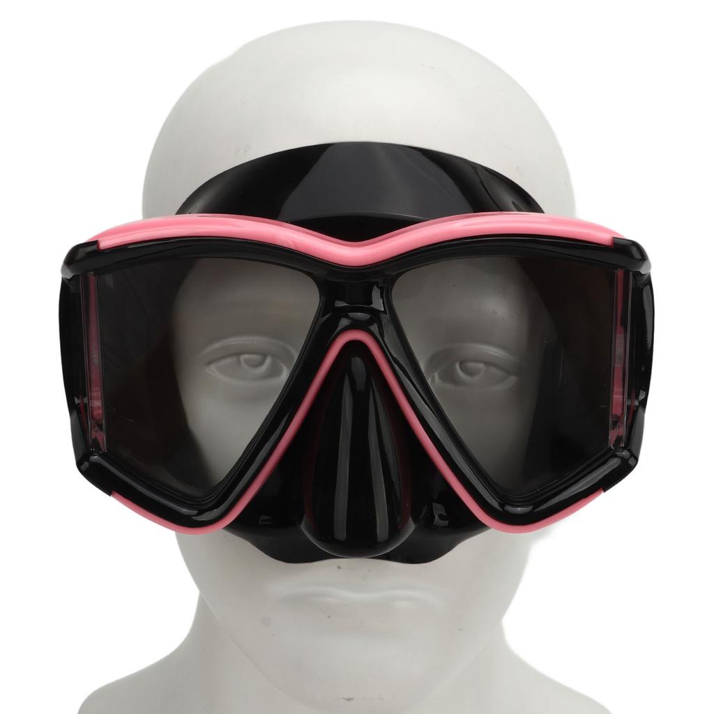 Snorkel Diving Glasses Waterproof Prevent Fog UV Protection Tempered Glass Snorkeling Goggles for Adults Men Women Pink