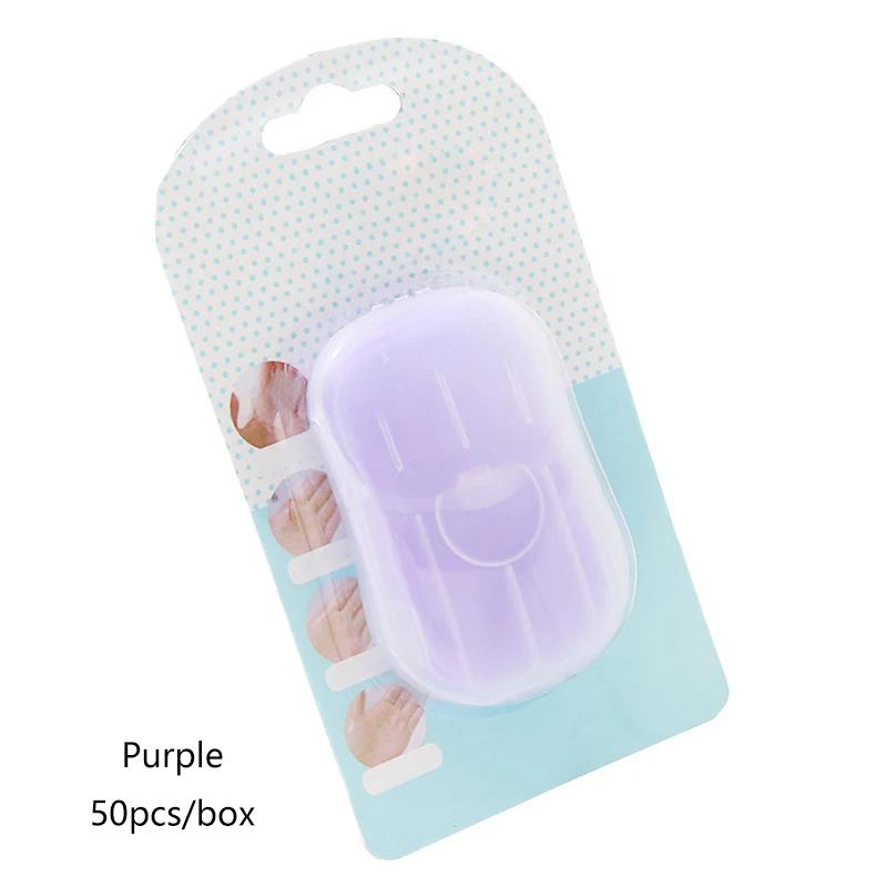 50Pcs Portable Hand Wash Soap Paper Scented Foaming Tablets - Bathroom & Outdoor Camping Travel Clean Soap Slices Box