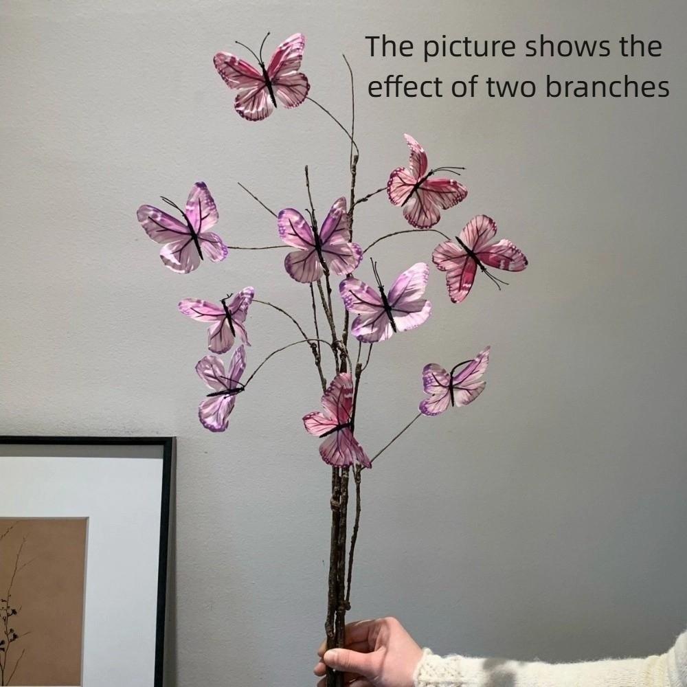 Aesthetic DIY Simulation Butterfly Photography Prop 3D Artificial Dead Branch Desktop Decorations Fake Flower Home Decor