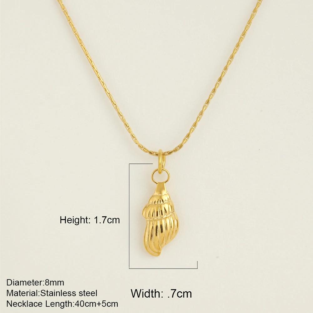 Ocean Series Guld Choker Rostfritt Stål Hänge Halsband för Kvinnor Snäcka Sjöstjärna Hängen Kvinnors Chunky Smycken Tillbehör