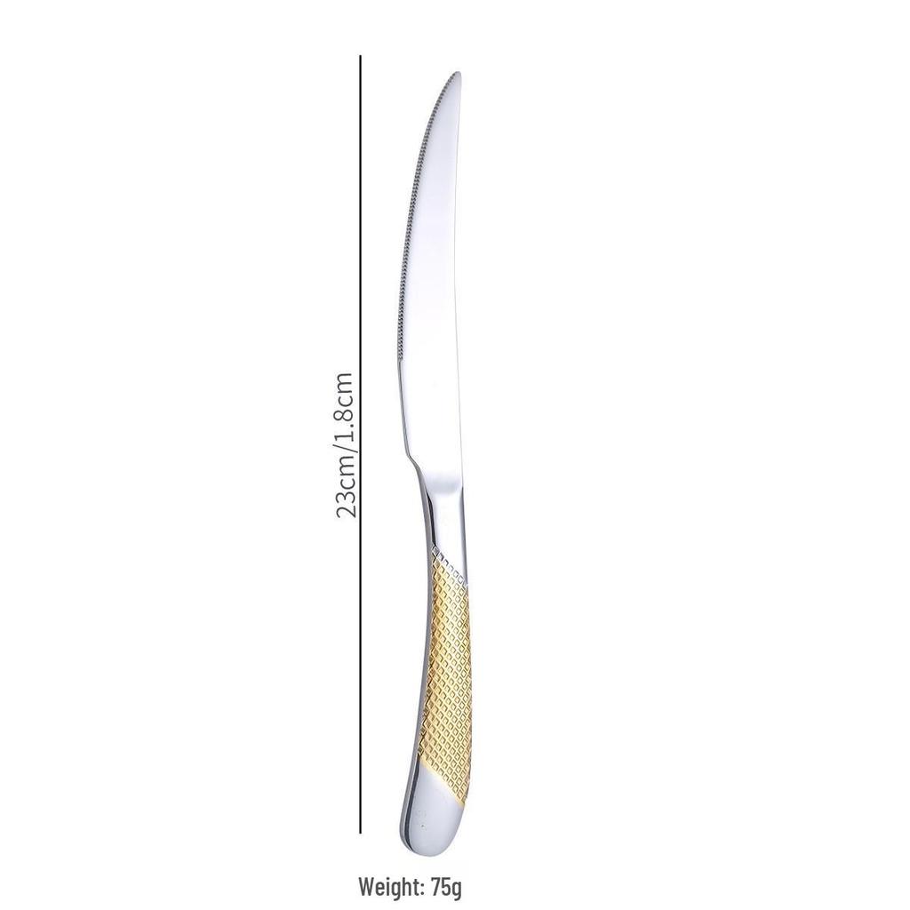 Stainless Steel Star Diamond Steak Knife & Fork Set - 2-Piece Western Tableware