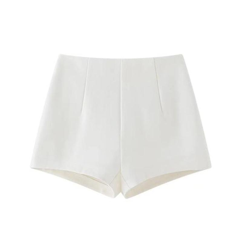 Women's White High-Waist Spicy Summer Shorts