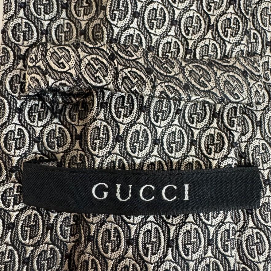 GUCCI GG pattern silk tie black silk Used