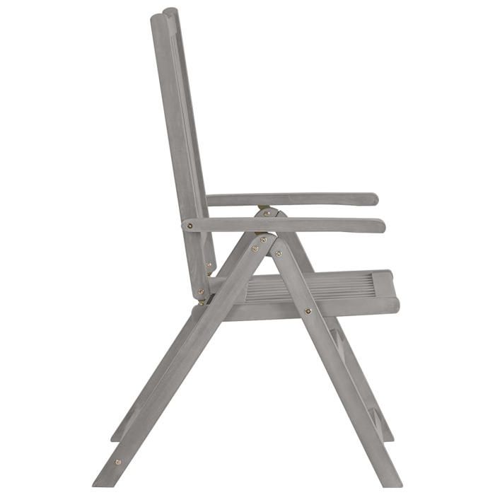 Maison Exclusive - Chaises inclinables de jardin lot de 8 Gris Bois solide acacia