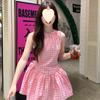 Design sense niche plaid vest sleeveless dress summer new cute girl waist strap a word short skirt