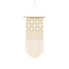 Bohemian Handwoven White Cotton Rope Tapestry - Retro Style Decorative Wall Hanging for Bedroom or Home