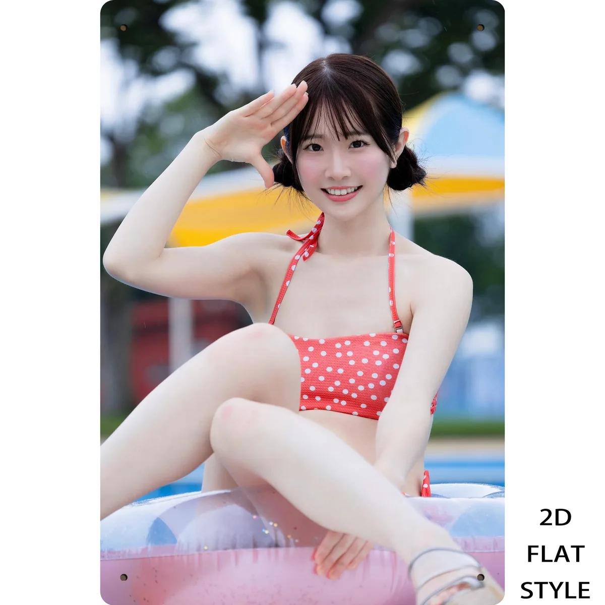 

Vintage Tin Sign 12x8 Inch Poolside Girl Retro Metal Wall Art for Industrial Home Decor 20x30cm