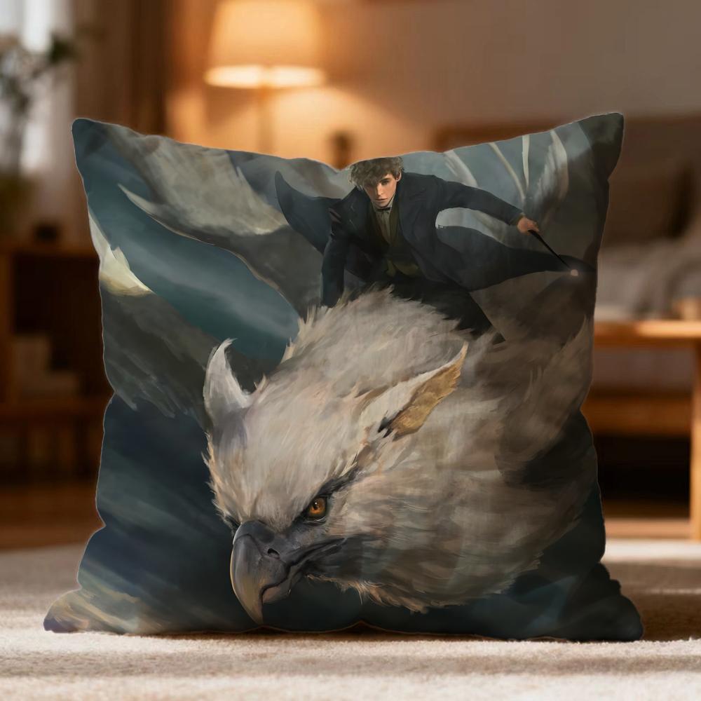 Popular FFantastic Beasts and Where to Find Themer Cushion Cover Soft Washable Pillow Case Multi-Scene for Couch Bed Travel Use