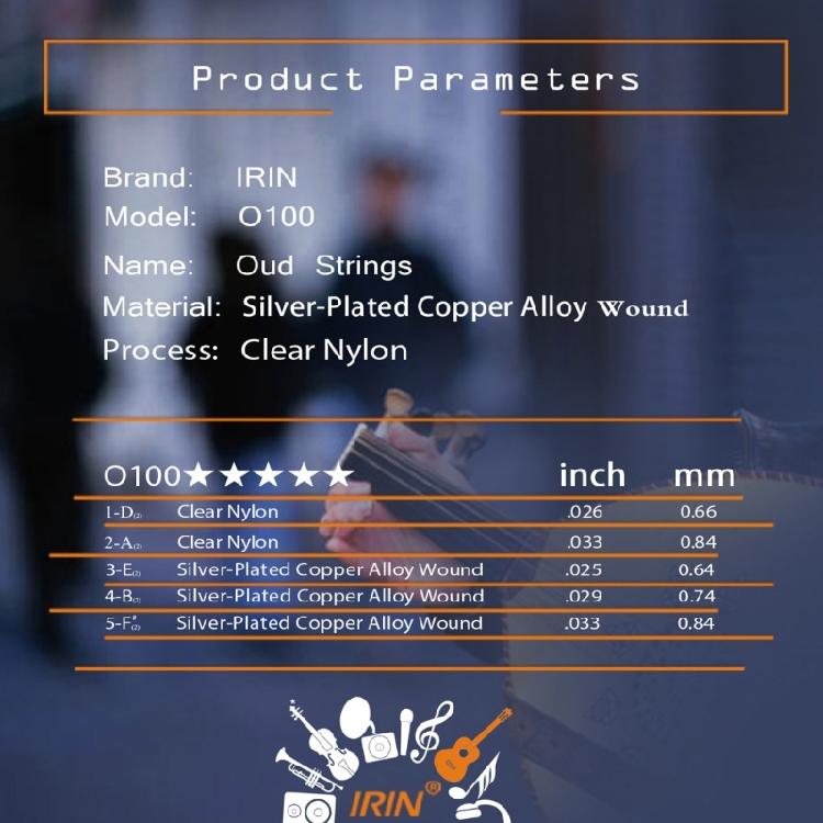 11 Strings Arabic Oud StringsClear Nylon Silver Plated Copper Alloy Wound String