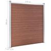 WPC Fence Set: 1 Square Panel + 1 Diagonal Panel 273 x 186 cm Brown