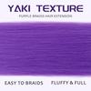 Purple Braiding Hair Extensions, Synthetic Pre-Stretched Purple Braiding Hair for Braids Cosplay Halloween Stage Performances