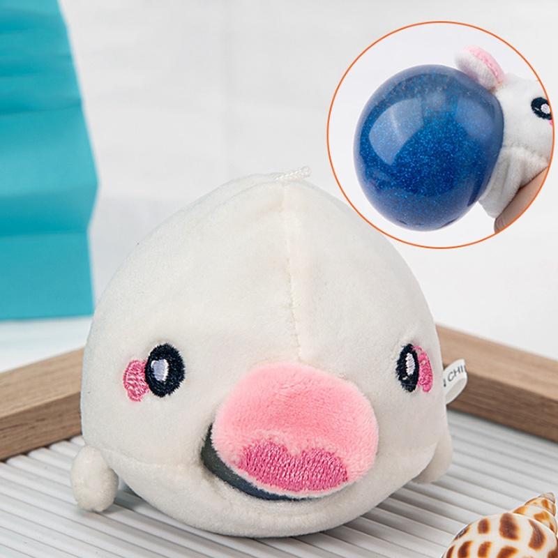 3.14in Cute Animal Anti-stress Squeeze Ball Plush Toy For Tactile Stimulation And Focus