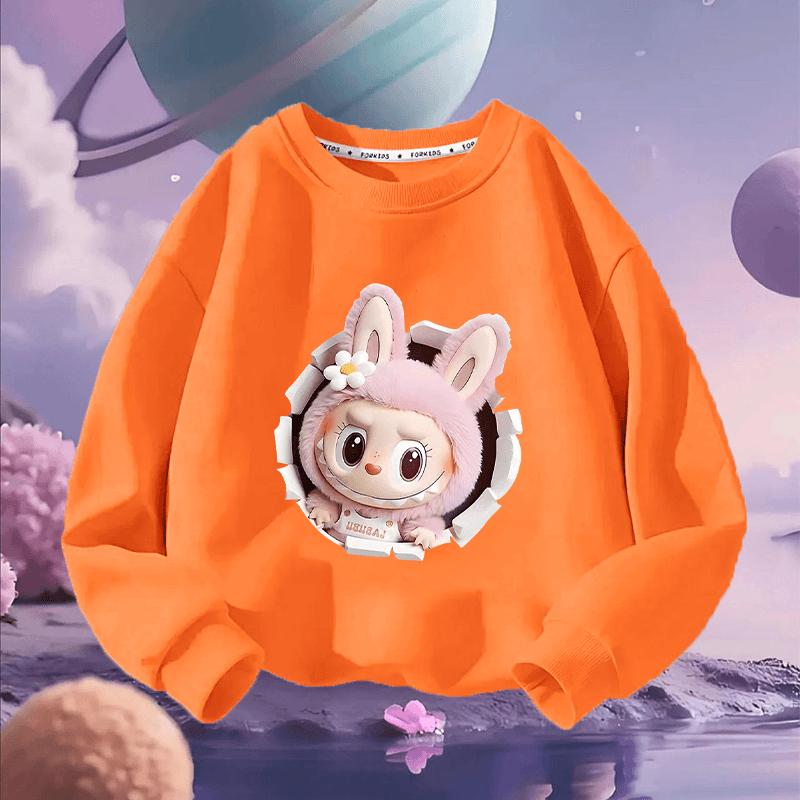 Girls' Fashion Hoodie, Spring and Autumn Children's LBB Loose Long-sleeved Hoodie