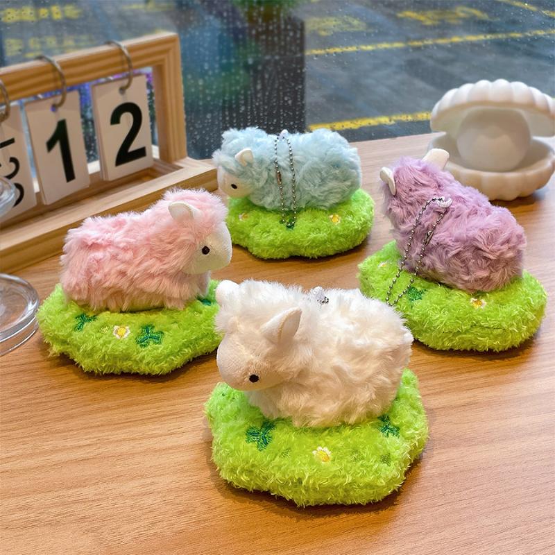 Cartoon Rassland Lamb Doll Plush Keychain Fun Lamb Stuffed Doll Plush Toy Pendant Backpack Decoration Car Pendant Accessories