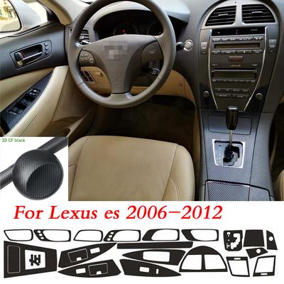 For Lexus ES 2006-2012 3D Carbon Fiber Pattern Interior DIY Trim Decals Center Console Gear Dashboard Air Door