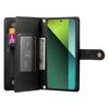 DF-011 For Xiaomi Poco X6 5G/Redmi Note 13 Pro 5G Case PU Leather Zipper Pocket Cover with Straps