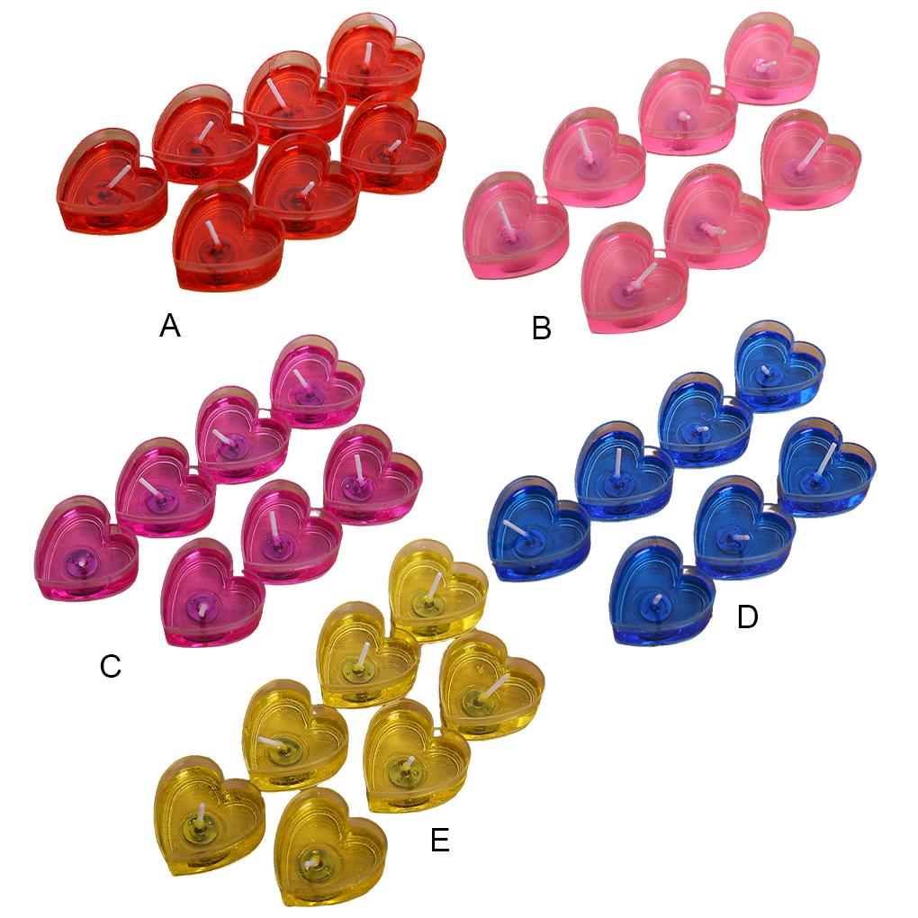 Pack of 10 Cake Candle Decorative Anniversary Prop Plastics Heart Shape Wedding Supplies Tealight Ornaments Birthday Candles