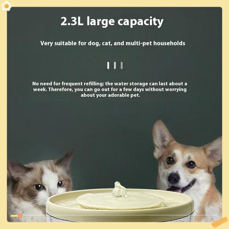 USB Water Fountain Kitten Automatic Waterer Smart Anti-Spill Quiet Water Fountain For Cats Puppy Dogs Multi-Pet Home Travel