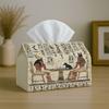 1pc Tissue Box Holder with Egyptian Ancient Folk Design-Hieroglyph Chess,Durable Polyester,Ideal for Kitchen,Living Room,Bedroom,Bathroom,-Holiday Dec