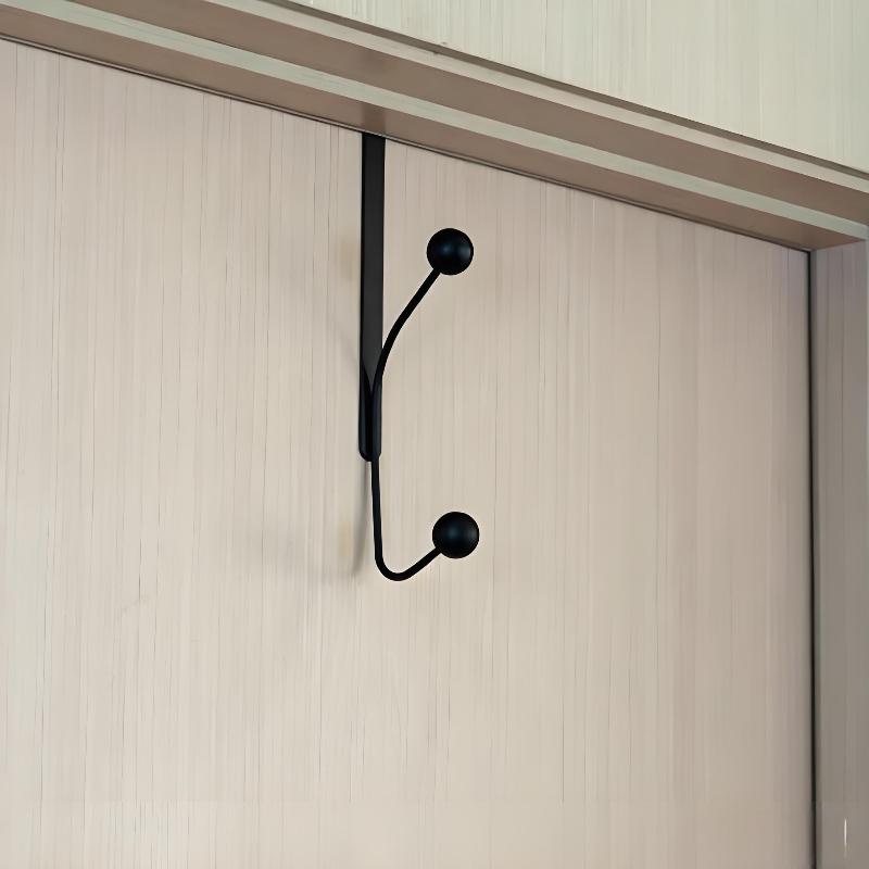 Over-The-Door Iron Hook Rack Easy Install,Heavy-Duty Metal Hooks For Coats,Hats Perfect For Bedroom, Kitchen & Bathroom Storage